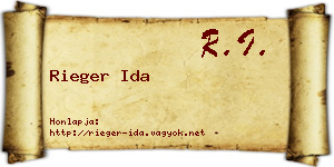 Rieger Ida névjegykártya
